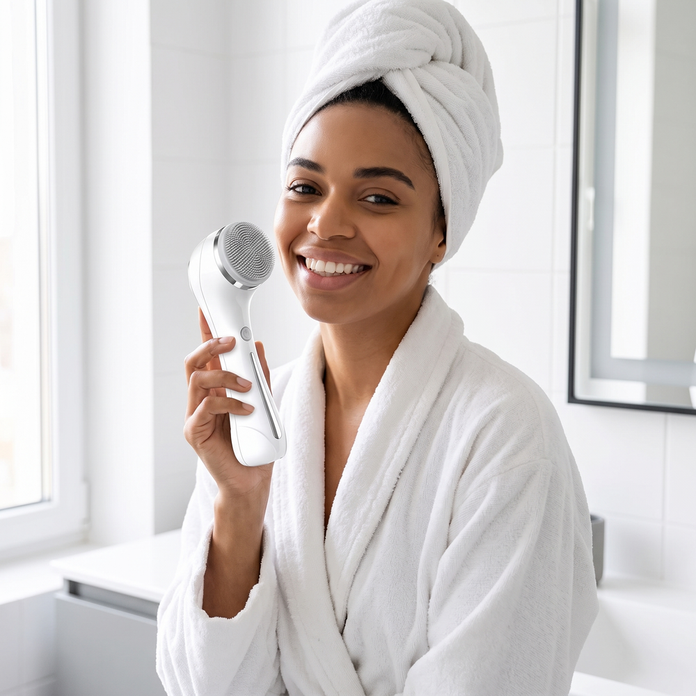 Himra facial cleansing brush with brush heads