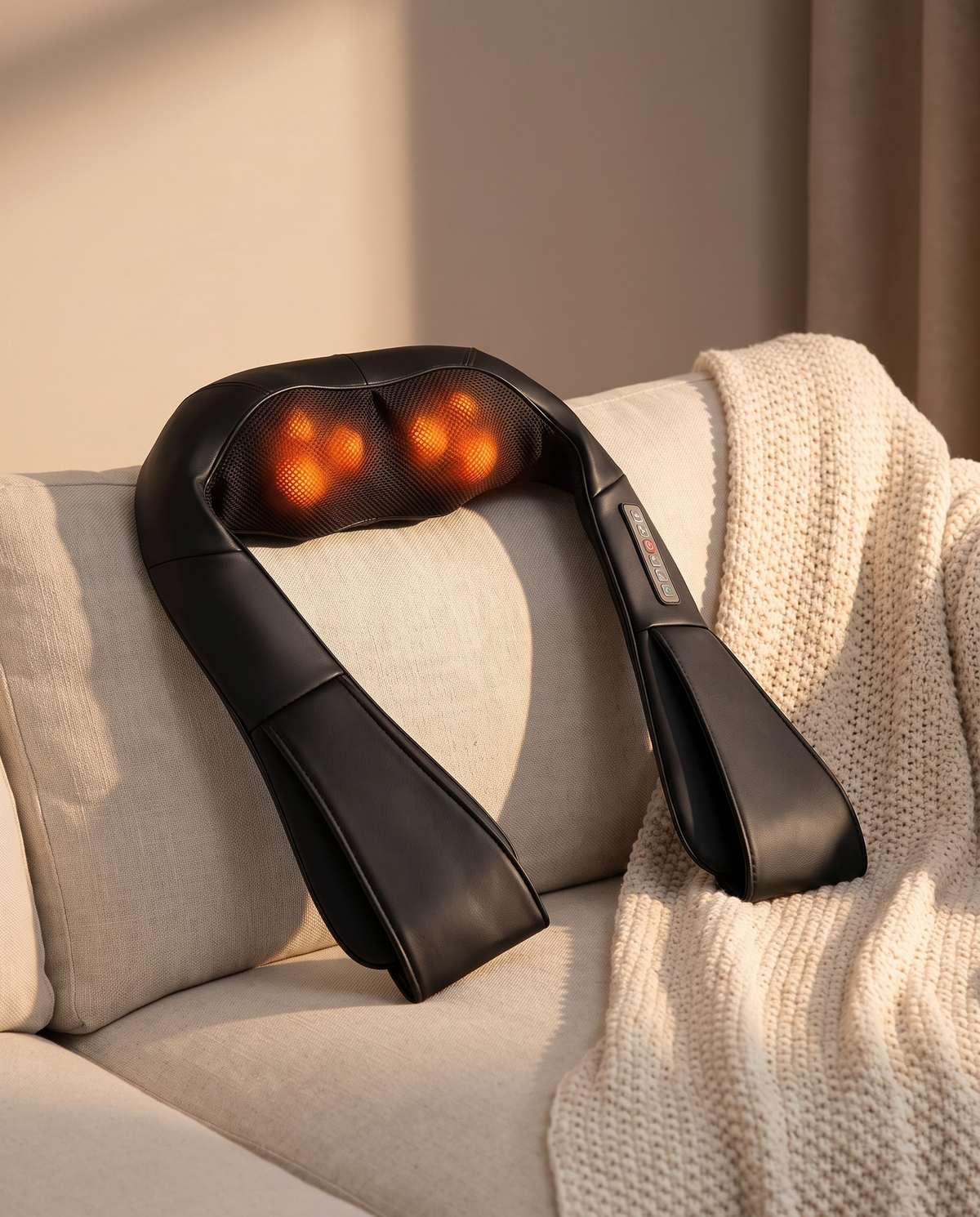 Himra shiatsu neck and shoulder massager with warm glowing nodes