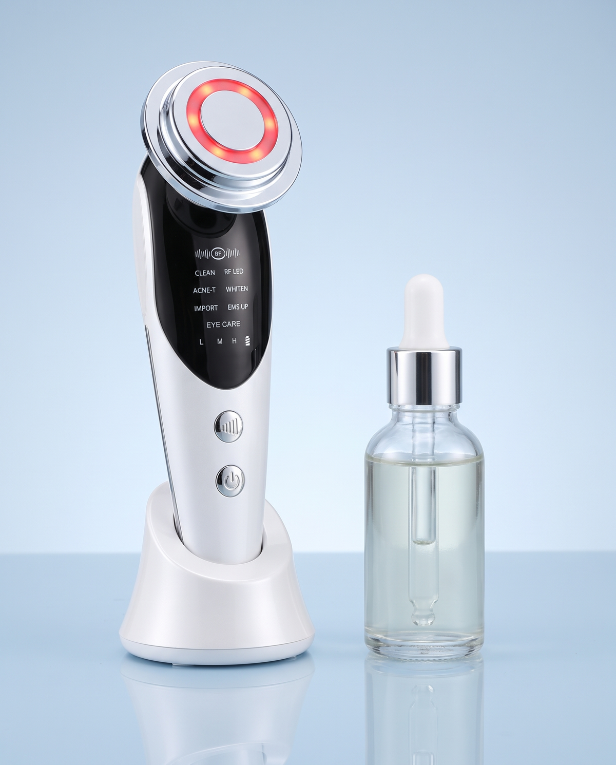 Himra 7-in-1 glow wand on its charging base