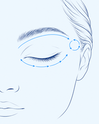 Illustration of the outward glide path around the eye