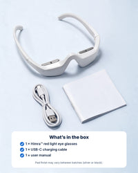 What’s in the box – eye glasses, USB-C charging cable, user manual