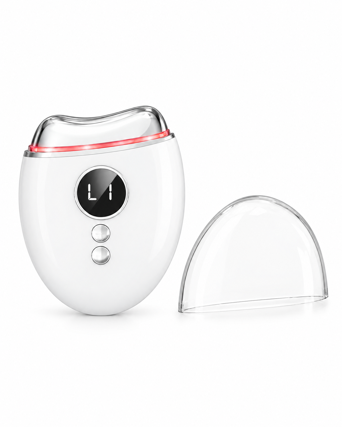 Heated microcurrent gua sha with its protective cap