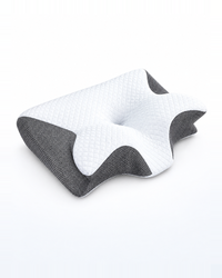 Himra Butterfly Contour Pillow in Grey – white quilted top, grey mesh sides