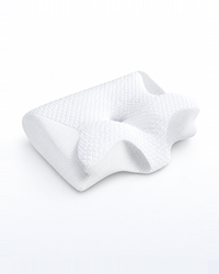 Himra Butterfly Contour Pillow in White – all-white, white mesh sides