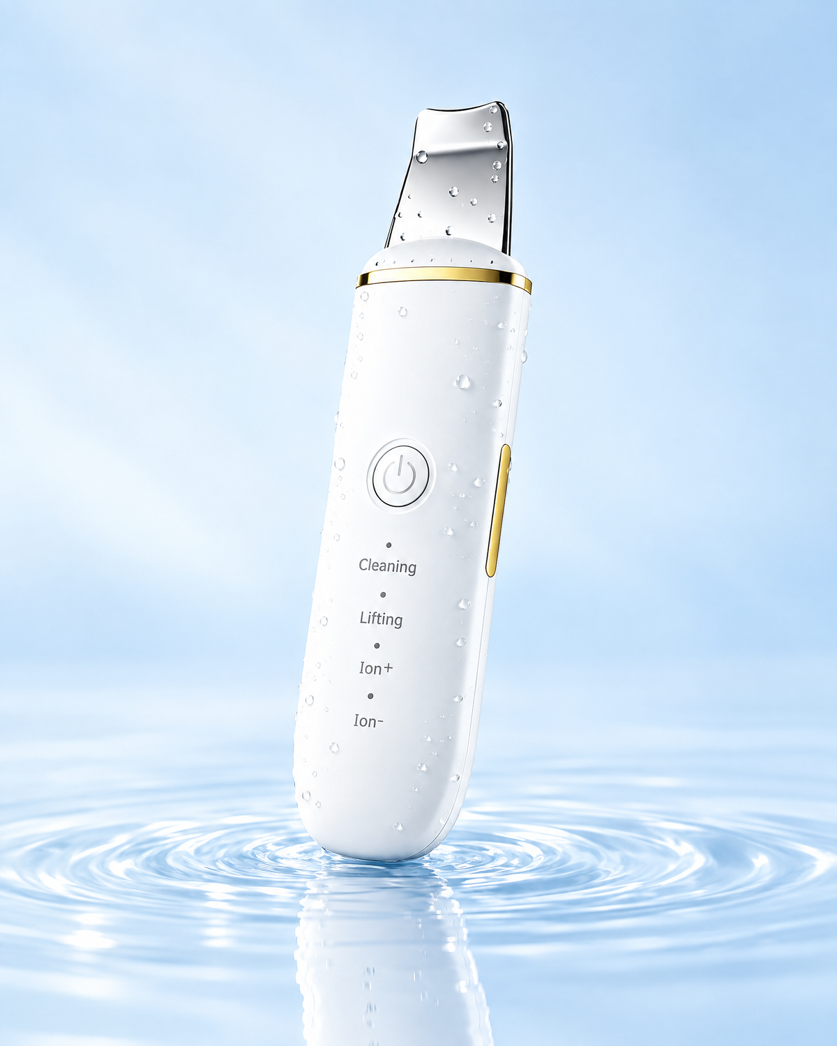 Ultrasonic skin spatula with a stainless steel blade